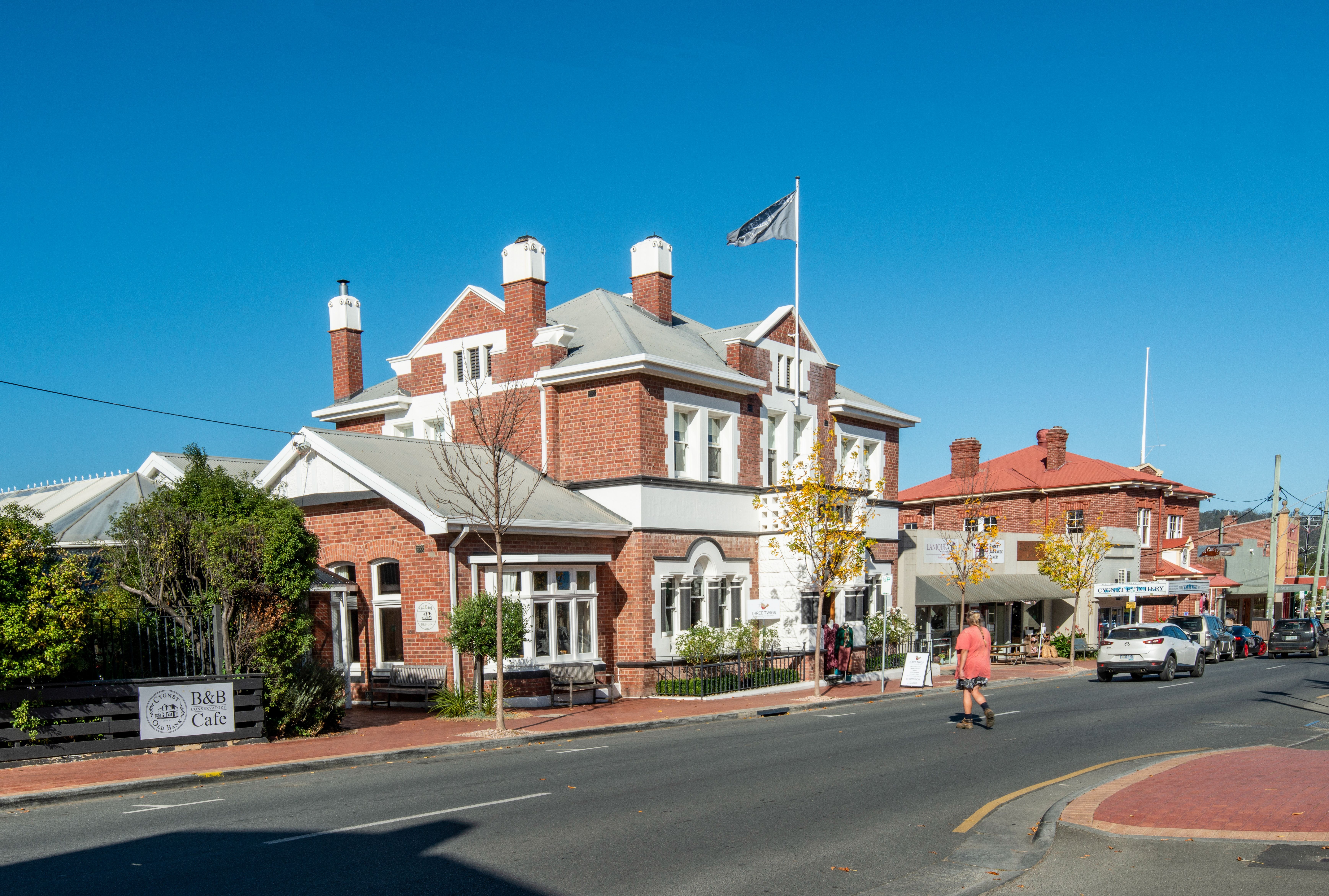 Cygnet Old Bank heritage Victorian building on the main street, Cygnet in Tasmania's Huon Valley